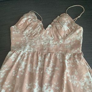 Hello Molly Pink floral midi dress